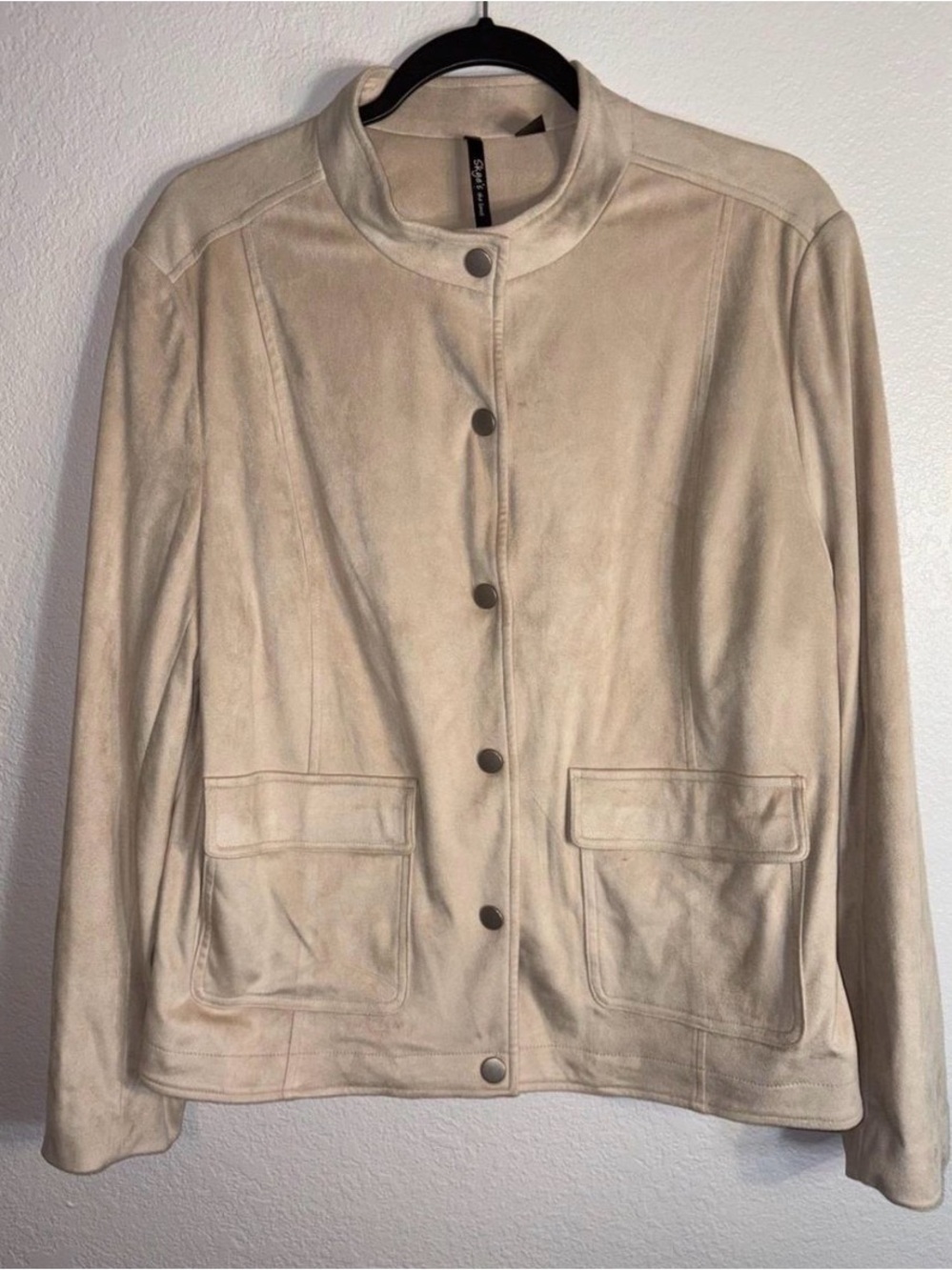 Skye's the Limit Cream Suede Snap-Front Jacket